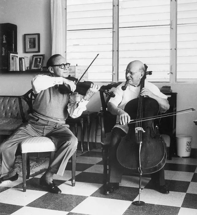Framed Print : Jack Benny Playing with Pablo Casals