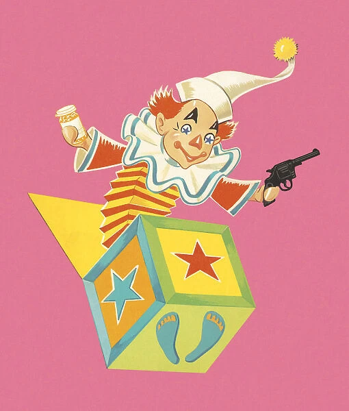 Jack in the Box Clown with a Gun