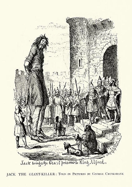 Jack brings the Giant prisoner to King Alfred