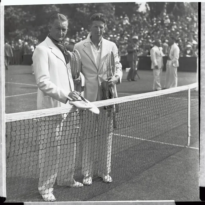 Framed Print : Jack Crawford and Don Budge Standing at Net Framed Print : Jack Crawford and Don Budge Standing at Net