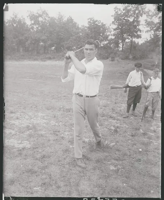 Framed Print : Jack Dempsey in Golfing Position