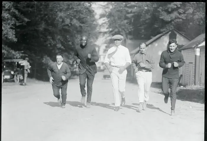 Framed Print : Jack Dempsey Running with Others Framed Print : Jack Dempsey Running with Others