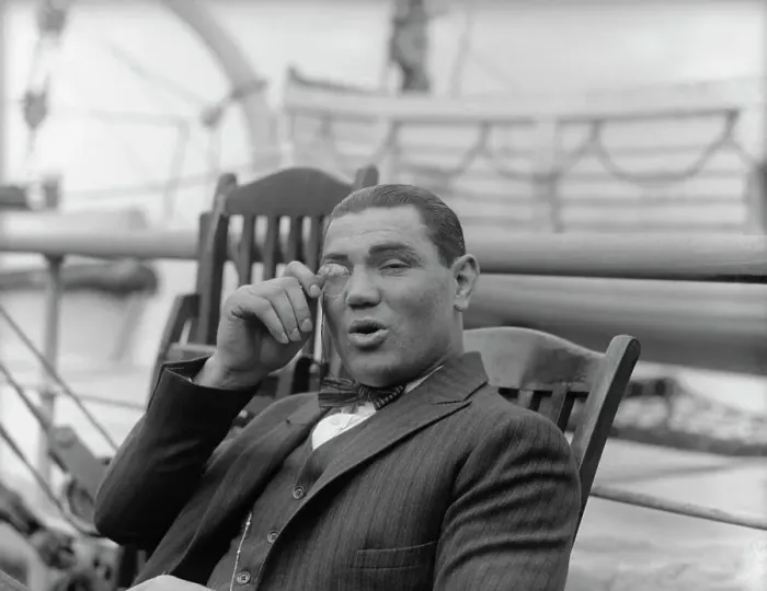 Framed Print : Jack Dempsey Sitting on Deck Framed Print : Jack Dempsey Sitting on Deck