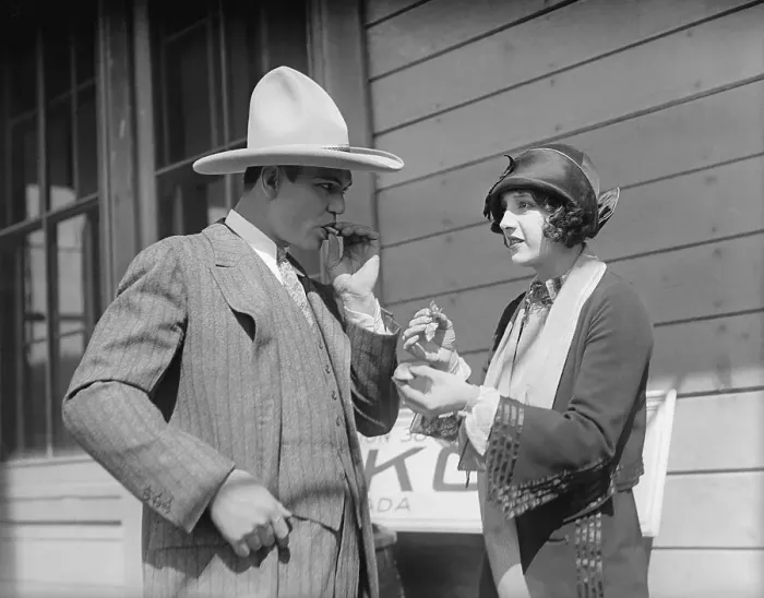 Framed Print : Jack Dempsey and Wife in Western Costume Framed Print : Jack Dempsey and Wife in Western Costume