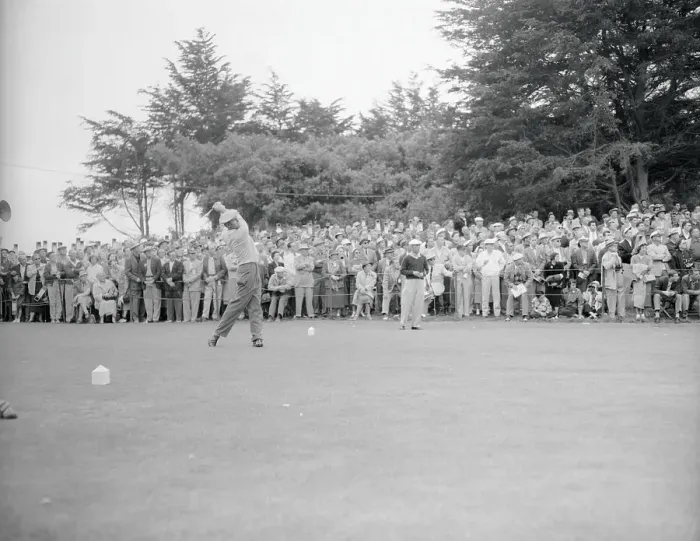 Framed Print : Jack Fleck Teeing Off Framed Print : Jack Fleck Teeing Off