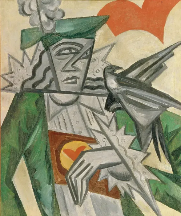 Framed Print : Jack of Hearts, 1913-1914. Artist: Rozanova, Olga Vladimirovna (1886-1918)