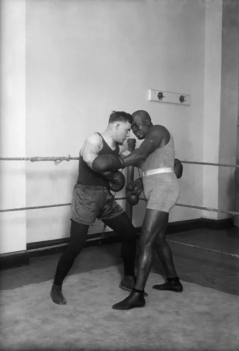 Framed Print : Jack Johnson, Floyd Patterson Sparring Framed Print : Jack Johnson, Floyd Patterson Sparring