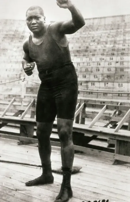 Framed Print : Jack Johnson Ready for Training