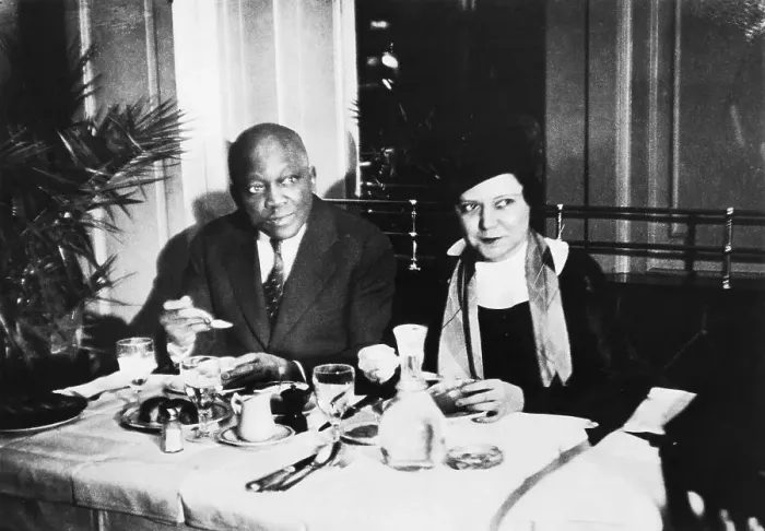 Framed Print : Jack Johnson and Wife Irene at Lunch Framed Print : Jack Johnson and Wife Irene at Lunch