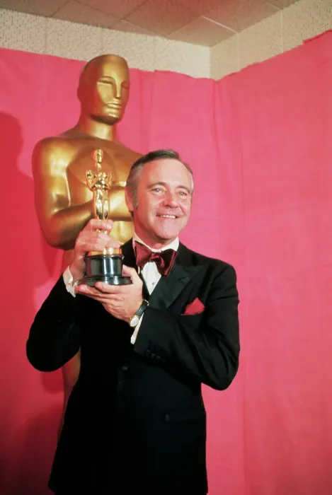 Framed Print : Jack Lemmon Holding Oscar