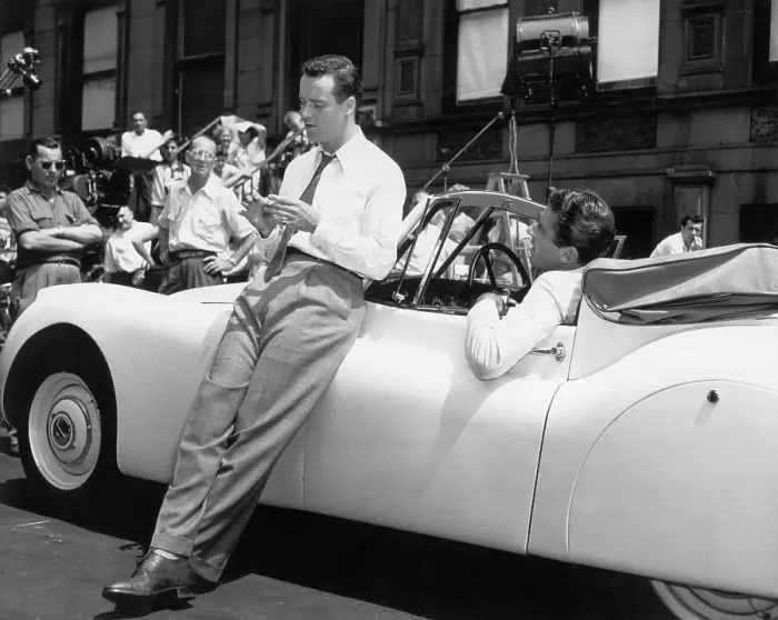 Framed Print : Jack Lemmon and Peter Lawford on Movie Set