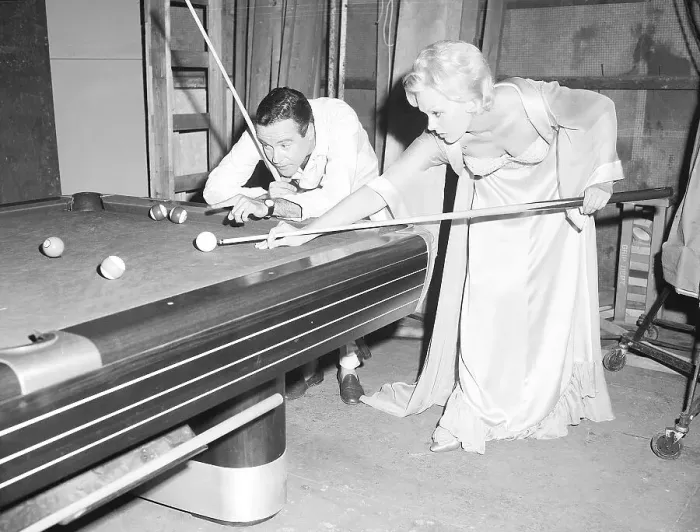 Framed Print : Jack Lemmon Playing Pool with Kim Novak Framed Print : Jack Lemmon Playing Pool with Kim Novak