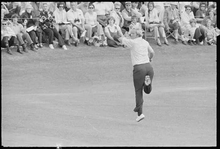 Framed Print : Jack Nicklaus Celebrating after His Shot