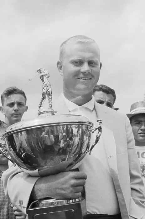 Framed Print : Jack Nicklaus Holding a Trophy
