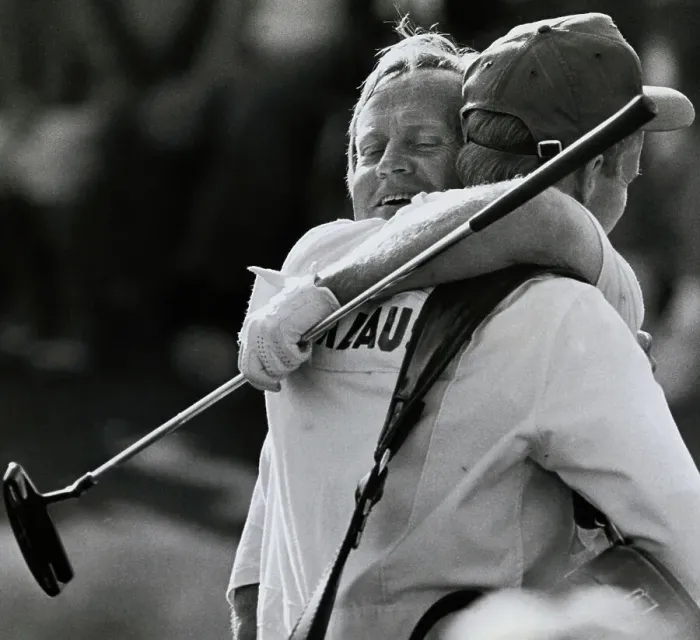 Framed Print : Jack Nicklaus Hugging His Son Framed Print : Jack Nicklaus Hugging His Son