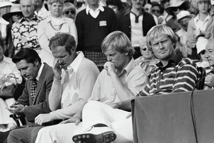 Framed Print : Jack Nicklaus Relaxing with Competitors Framed Print : Jack Nicklaus Relaxing with Competitors