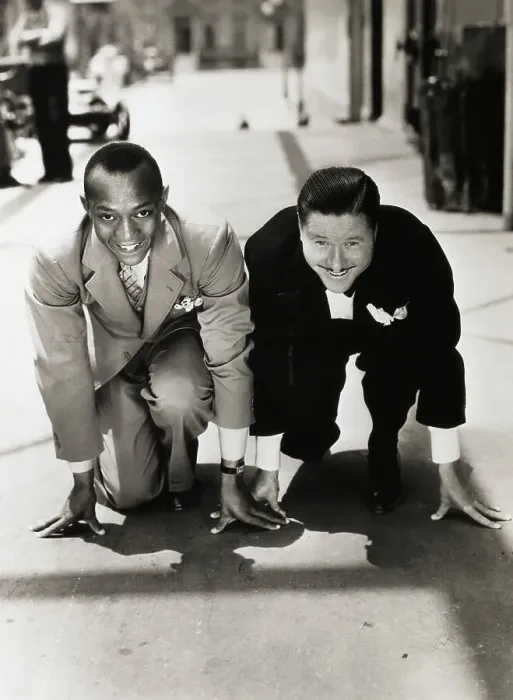 Framed Print : Jack Oakie with Jesse Owens Framed Print : Jack Oakie with Jesse Owens