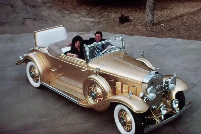 Framed Print : Jack Smith in Gold Plated 1931 Cadillac Framed Print : Jack Smith in Gold Plated 1931 Cadillac
