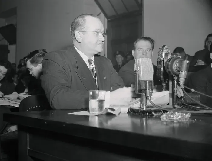 Framed Print : Jack Tenney Testifying at a Hearing Framed Print : Jack Tenney Testifying at a Hearing