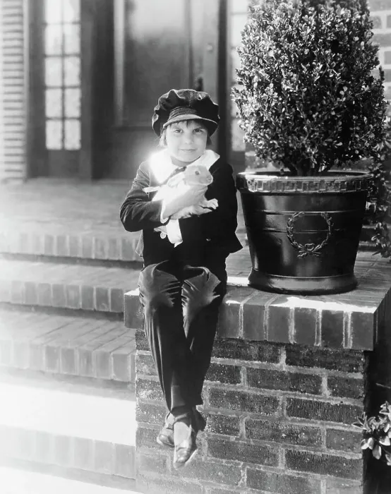 Framed Print : Jackie Coogan with Pet Rabbit Framed Print : Jackie Coogan with Pet Rabbit