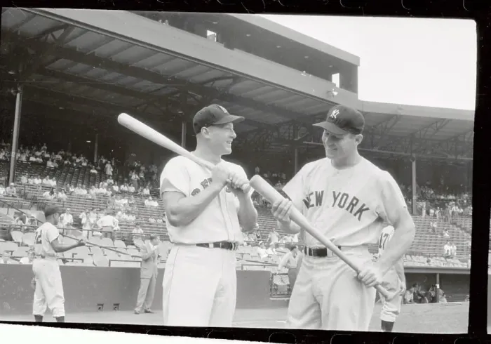 Framed Print : Jackie Jensen and Mickey Mantle Talking Framed Print : Jackie Jensen and Mickey Mantle Talking