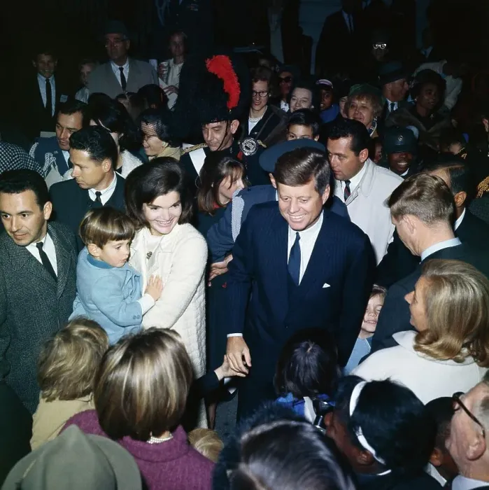 Framed Print : Jackie and John F Kennedy Walking Through Crowd Framed Print : Jackie and John F Kennedy Walking Through Crowd