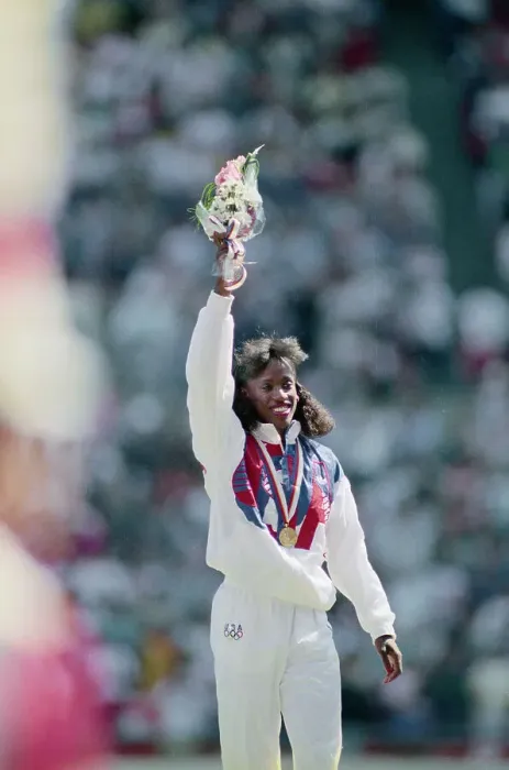 Framed Print : Jackie Joyner-Kersee Receiving Gold Medal Framed Print : Jackie Joyner-Kersee Receiving Gold Medal
