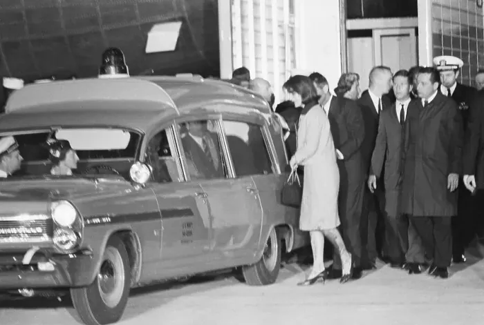 Framed Print : Jackie Kennedy With Ambulance