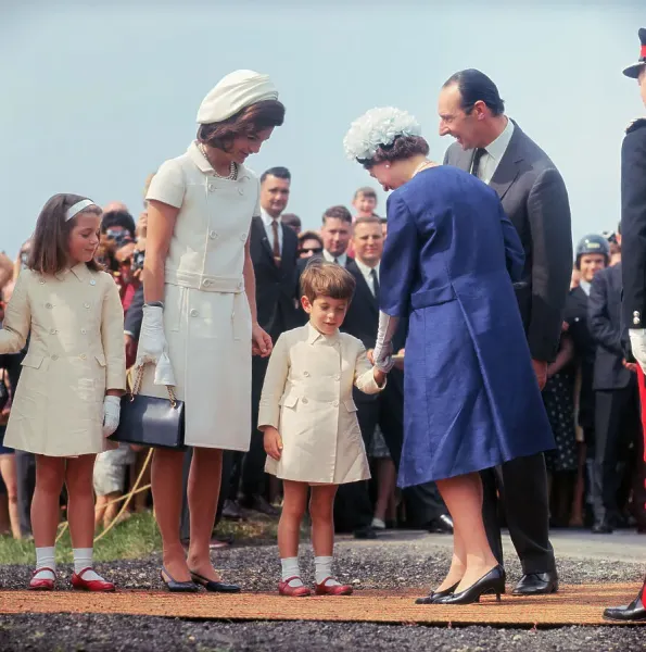Jackie Kennedy and Children with Queen Elizabeth Art Prints