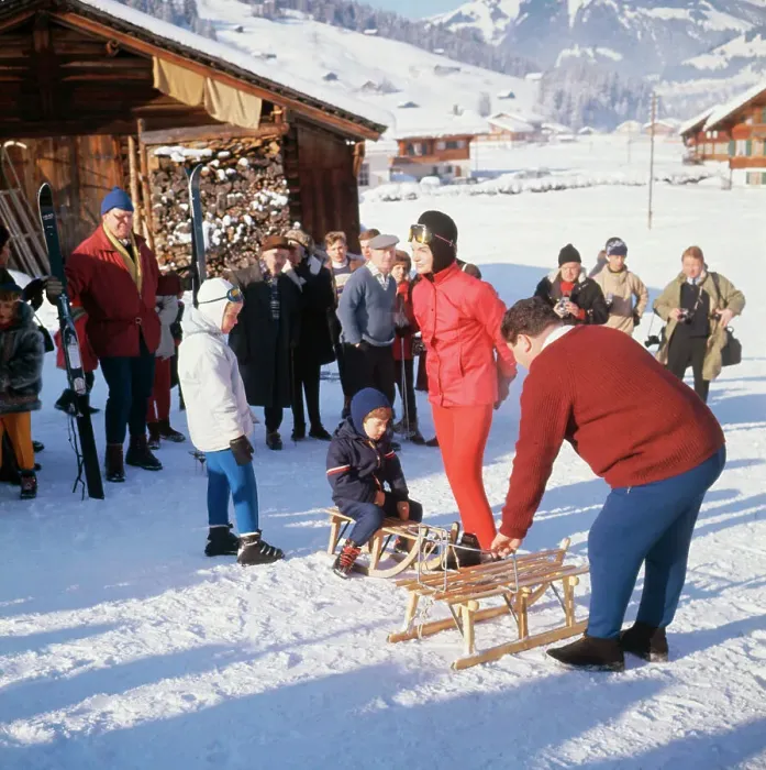 Framed Print : Jackie Kennedy and Children During Sledding Party Framed Print : Jackie Kennedy and Children During Sledding Party