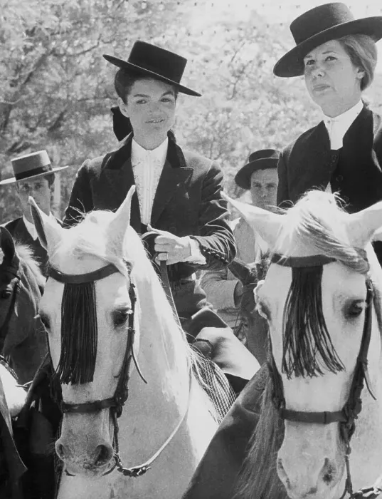 Framed Print : Jackie Kennedy Horse-Riding Through Seville Fair Framed Print : Jackie Kennedy Horse-Riding Through Seville Fair