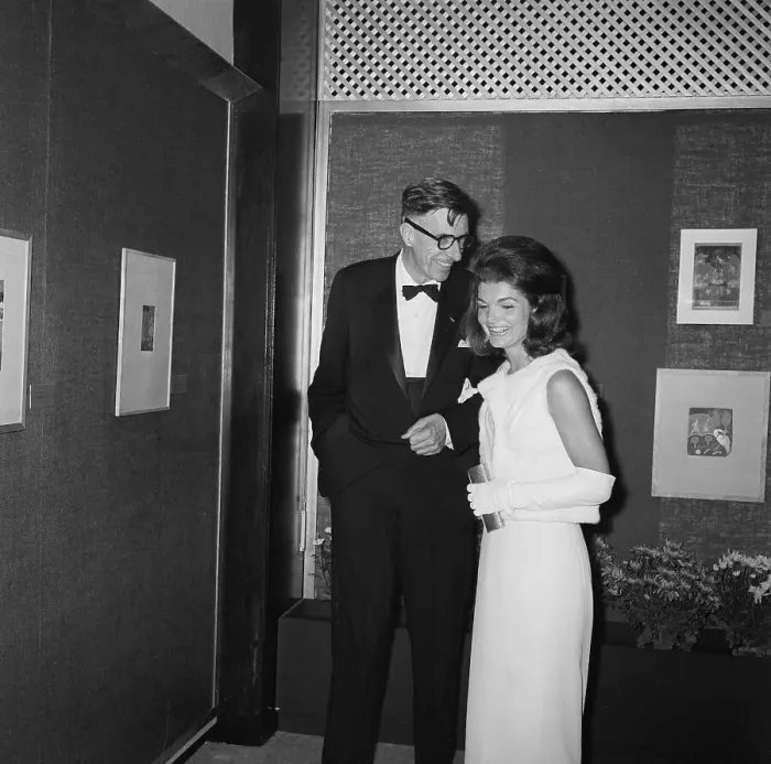 Framed Print : Jackie Kennedy with John K Galbraith at Gallery Framed Print : Jackie Kennedy with John K Galbraith at Gallery