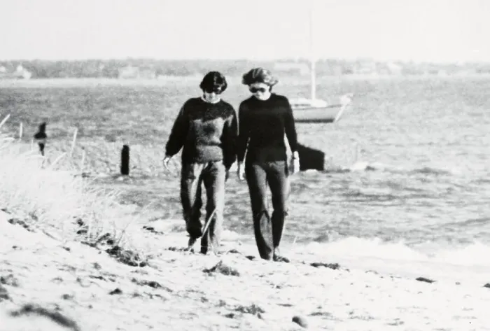 Framed Print : Jackie Kennedy at the Kennedy Compound With a Friend Framed Print : Jackie Kennedy at the Kennedy Compound With a Friend