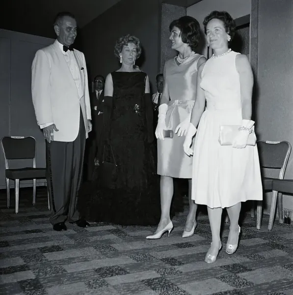 Jackie Kennedy and Lyndon Johnson at Press Club Dinner Print. Art Prints,  Posters & Puzzles from Fine Art Storehouse
