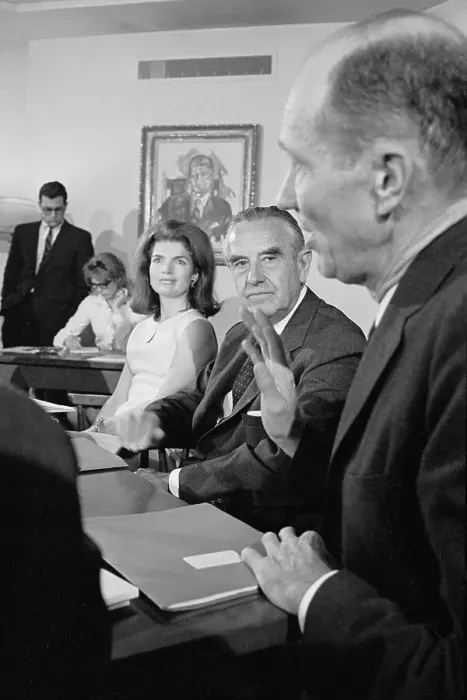 Framed Print : Jackie Kennedy with W. Averell Harriman and Dean Don K. Price