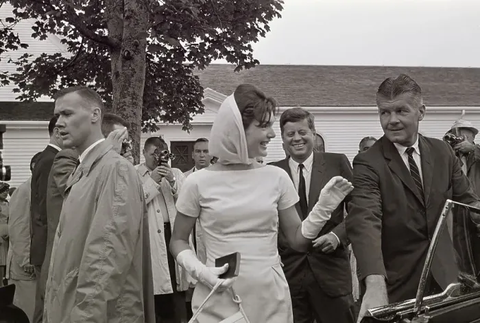 Framed Print : Jackie Kennedy Waving to Woman in Crowd Framed Print : Jackie Kennedy Waving to Woman in Crowd