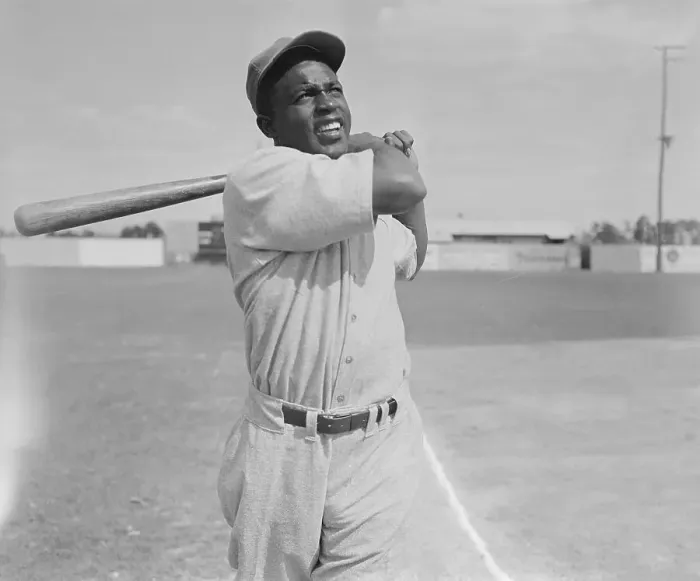 Framed Print : Jackie Robinson At Bat