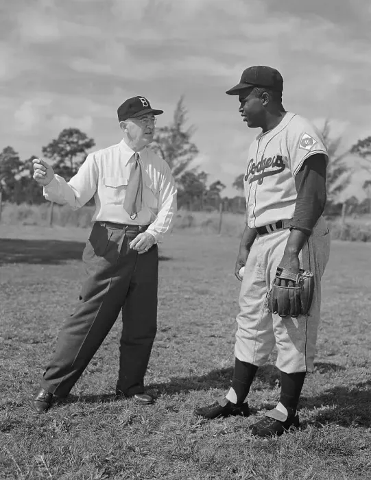 Framed Print : Jackie Robinson and Frankie Frisch Standing on Field Framed Print : Jackie Robinson and Frankie Frisch Standing on Field