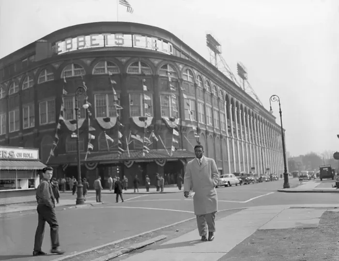 Framed Print : Jackie Robinson Leaving Ebbets Field