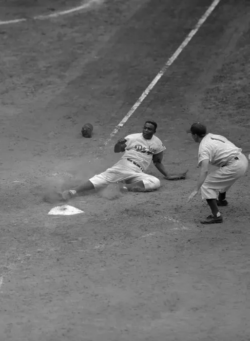 Framed Print : Jackie Robinson Making a Safe Landing Framed Print : Jackie Robinson Making a Safe Landing