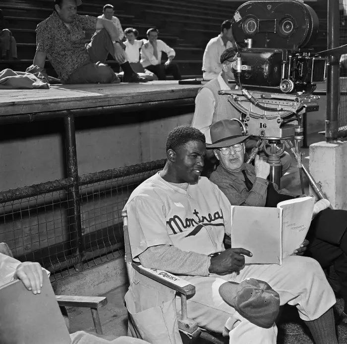 Framed Print : Jackie Robinson Reading Script with Al Green