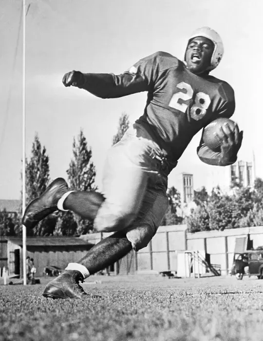 Framed Print : Jackie Robinson Running with Football Framed Print : Jackie Robinson Running with Football