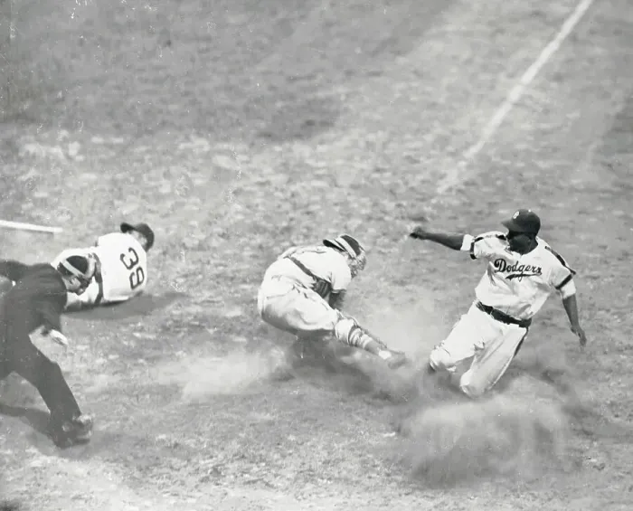 Framed Print : Jackie Robinson Sliding Safely Into Home Plate Framed Print : Jackie Robinson Sliding Safely Into Home Plate