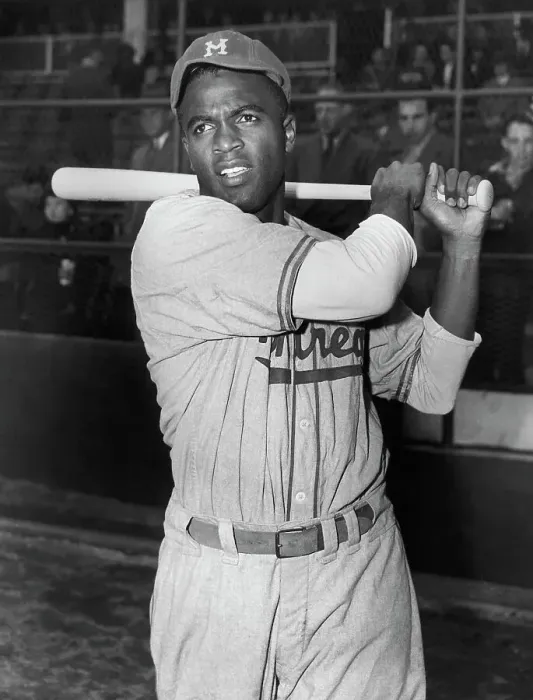 Framed Print : Jackie Robinson Swinging Bat