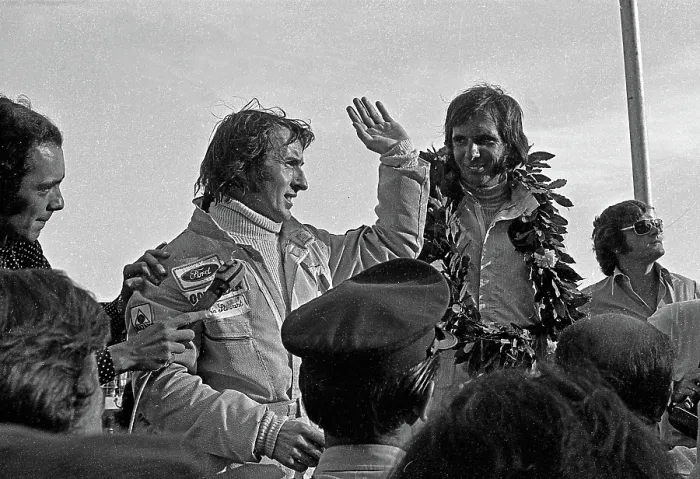 Framed Print : Jackie Stewart & Emerson Fittipaldi On The Podium At The Argentine Grand Prix Framed Print : Jackie Stewart & Emerson Fittipaldi On The Podium At The Argentine Grand Prix