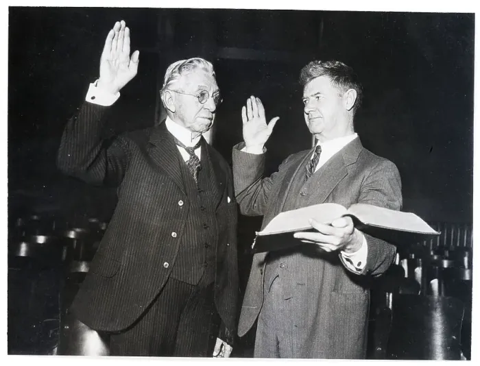 Framed Print : Jacob S. Coxey Being Sworn In Framed Print : Jacob S. Coxey Being Sworn In