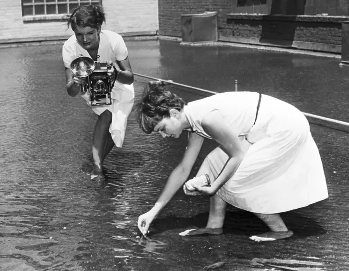 Framed Print : Jacqueline Bouvier Photographing Dale Chestnut Framed Print : Jacqueline Bouvier Photographing Dale Chestnut