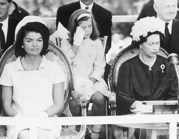 Framed Print : Jacqueline and Caroline Kennedy and Queen of England Framed Print : Jacqueline and Caroline Kennedy and Queen of England