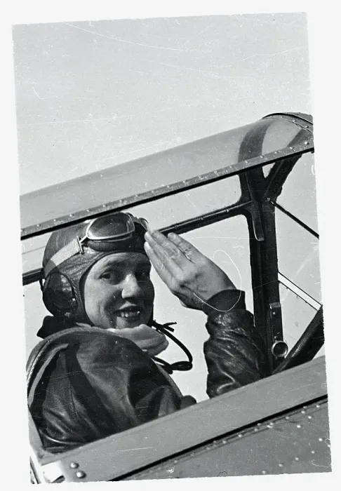 Framed Print : Jacqueline Cocharan Waving from Airplane Cockpit Framed Print : Jacqueline Cocharan Waving from Airplane Cockpit