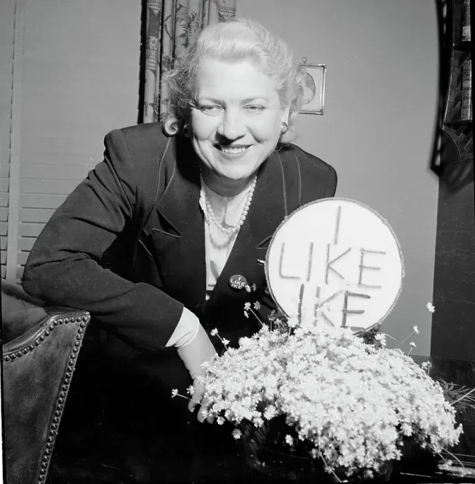 Framed Print : Jacqueline Cochran Standing with Flower Arrangement Framed Print : Jacqueline Cochran Standing with Flower Arrangement